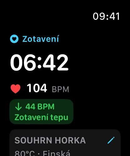 Zklidnění tepu Apple Watch