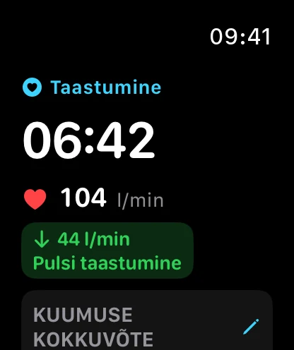 Pulsi taastumine Apple Watch