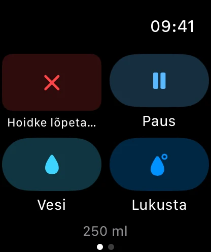 Juhtnupud ja vesi Apple Watch