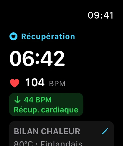 Récupération cardiaque Apple Watch