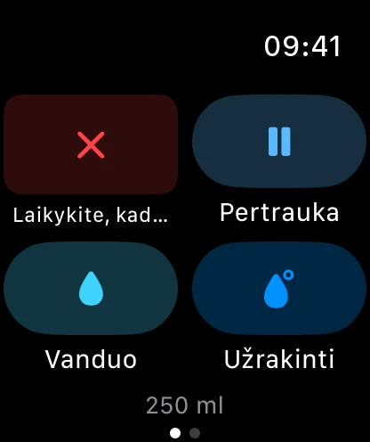 Valdymas ir vanduo Apple Watch