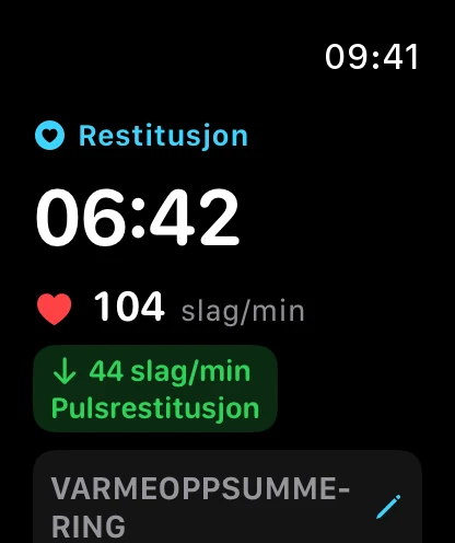 Pulsrestitusjon Apple Watch