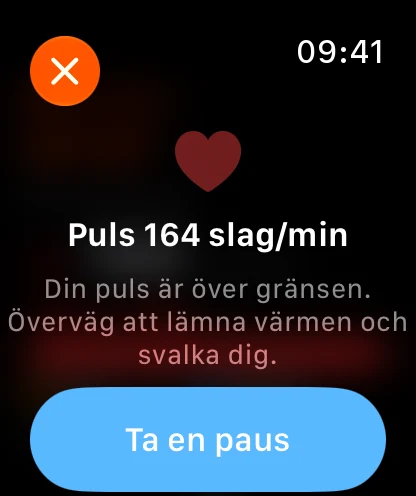 Smart pulsvarning Apple Watch
